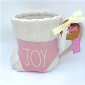 Rae Dunn Pink Joy Mug, Christmas Stocking, Adorable,  NEW!!